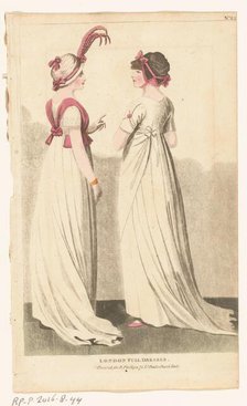 Magazine of Female Fashions of London and Paris. No. 22. London Full Dresses., 1798-1806. Creator: Unknown.