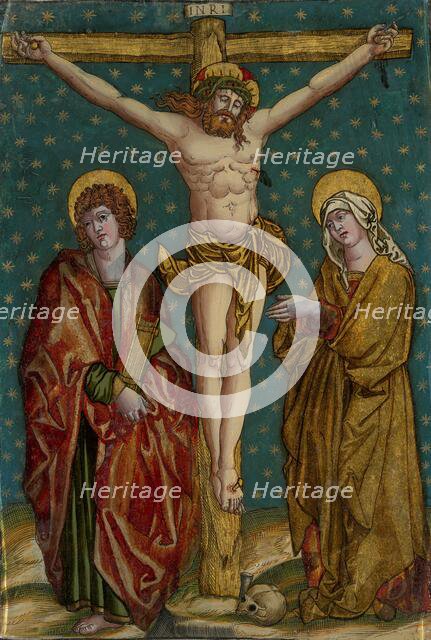 Crucifixion of Christ, with the Virgin and St John, c.1535-c.1540. Creator: Anon.