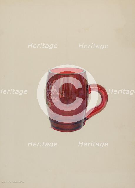 American "Bohemian" Glass Mug, c. 1939. Creator: Frank M Keane.