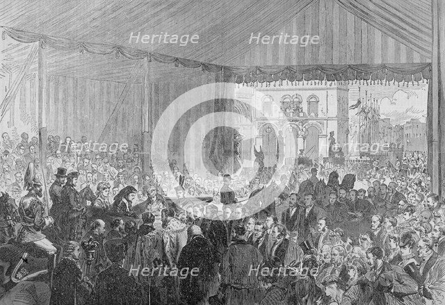 Royal opening of Holborn Viaduct, City of London, 1869.                                              Artist: Anon