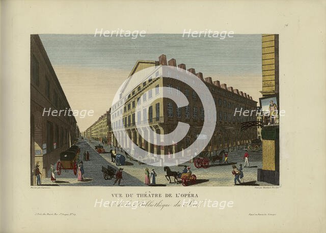 Vue du théâtre de l'Opéra et de la bibliothèque du roi, 1817-1824. Creator: Courvoisier-Voisin, Henri (1757-1830).