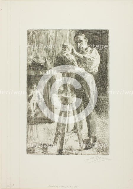 Prince Paul Troubetzkoy I (Whole length), 1908. Creator: Anders Leonard Zorn.