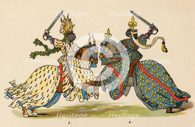 Knights in battle, 1899. Creator: Adam Gatternicht.