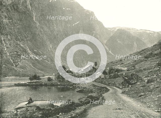 Telephone Station and Hotels, Gudvangen, Norway, 1895.  Creator: Poulton & Co.