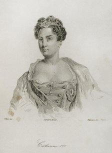 Catherine I of Russia (1684-1727), 1839.  Creators: Augustin François Lemaitre, Pannier.