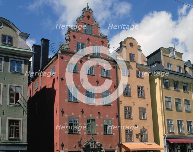 Colourful houses, Gamla Stan, Stortorget Square, Stockholm, Sweden.