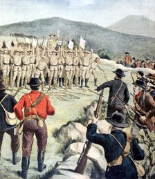 British soldiers surrendering to Boer forces at  Doornbosch, Transvaal, South Africa, 1901. Artist: Unknown