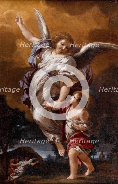 The Guardian Angel (after Pietro da Cortona). Artist: Ferri, Ciro (1634-1689)