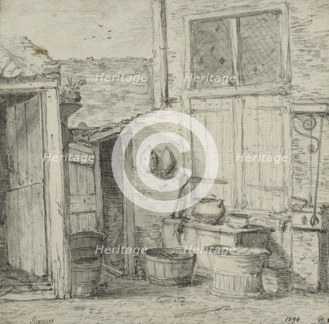 Corner of a backyard. Creator: Unknown.