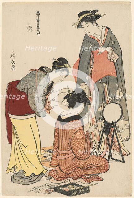 Entertainers of the Tachibana, from the series "A Collection of Contemporary Beauties of..., c.1782. Creator: Torii Kiyonaga.