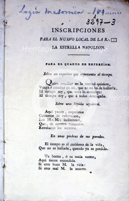 Registration for the new location of a Masonic Lodge (sa).