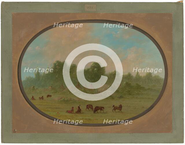 Tawahquena Village, 1861/1869. Creator: George Catlin.