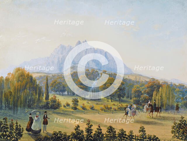 View of Miskhor in the Crimea, 1841-1842. Creator: Bossoli, Carlo (1815-1884).