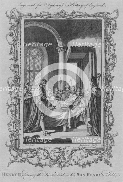 'Henry II serving the first dish to his son Henry's table', 1773.  Creator: Unknown.