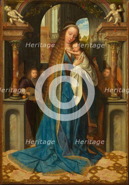 Virgin and Child with Angels, 1500-1505. Creator: Massys, Quentin  .