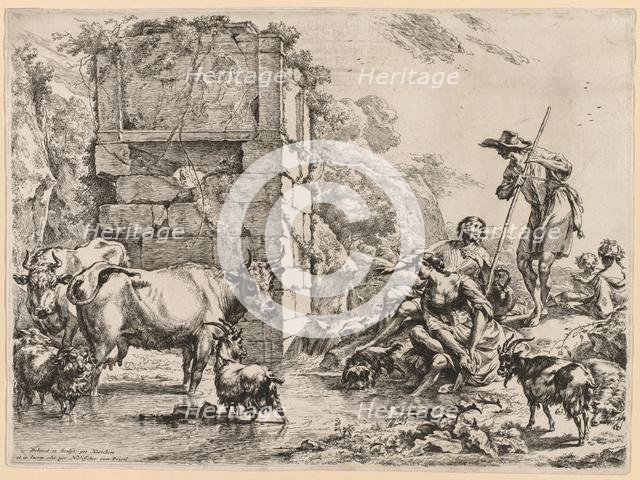 The Watering Place. Creator: Nicolaes Berchem (Dutch, 1620-1683).