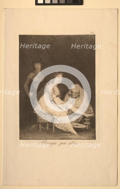 Caprichos: She Prays for Her. Creator: Francisco de Goya (Spanish, 1746-1828).