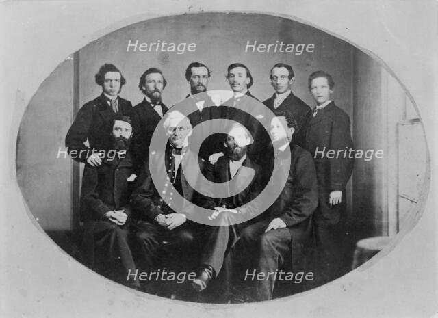 Portrait of ten men including Anderson Doniphan Johnston..., between 1860 and 1880 Creator: Frances Benjamin Johnston.