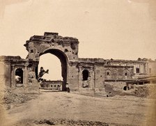 Lucknow, India: gateway of the Lucknow Residency, showing damage caused during the..., c1858. Creator: Felice Beato.