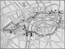 Plan of the route of the Queen's procession on Diamond Jubilee Day, London, 1897 (1906). Artist: Unknown.