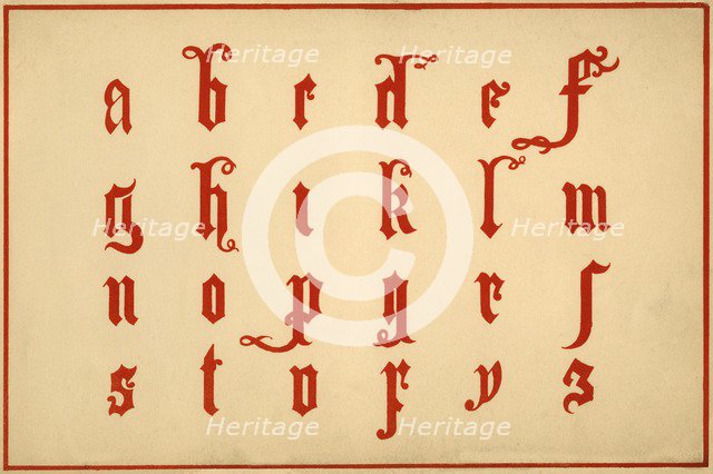 Alphabet, letters a-z, lower case. Artist: Unknown.