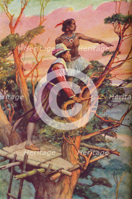 'Sir Francis Drake - The First Englishman To See The Pacific', c1925. Artist: Arthur Percy Dixon.