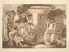 Composition with the Antique Fragments and a Leaning Vase, from Recueil de Compositions..., 1782-84. Creator: Jean Jacques Lagrenee.
