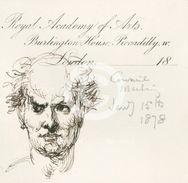 Head of a bald man, January 15th, 1878. Creator: Sir John Gilbert.