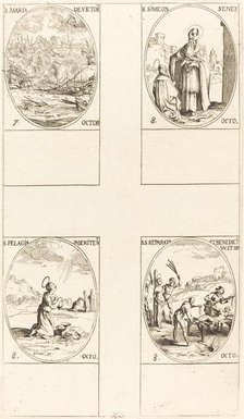 St. Mary of Victory; St. Simeon, Prophet; St. Pelagia; Sts. Reparata and Benedicta. Creator: Jacques Callot.