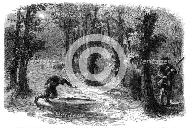 The Civil War in America: how the outlying sentries of the Federal Army are killed by..., 1861. Creator: Unknown.