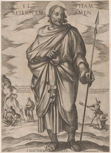 St. Matthias, from 'Christ, Mary, and the Apostles', ca. 1590-ca. 1610. Creator: Antonio Tempesta.