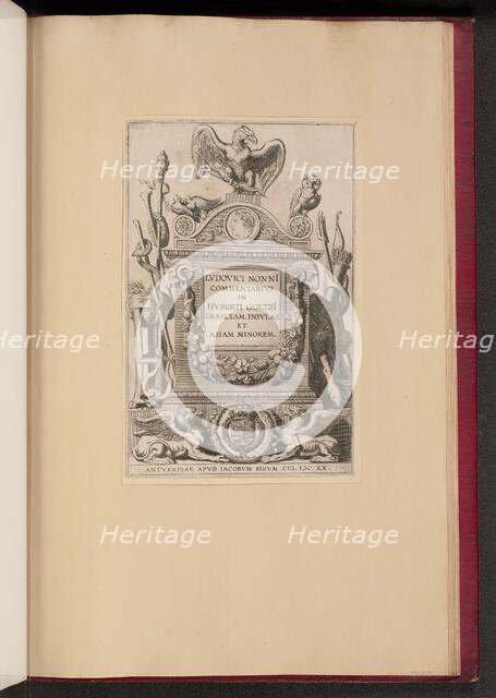 Title Page for Ludovicus Nonnius, Commentarius in Huberti Goltzi Graeciam, Insulas..., 1620. Creator: Michel Lasne.