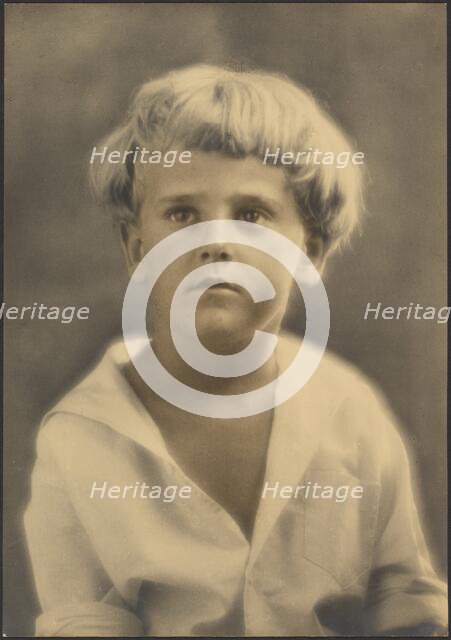 Portrait of a Young Boy in White Shirt, 1907-1943. Creator: Louis Fleckenstein.