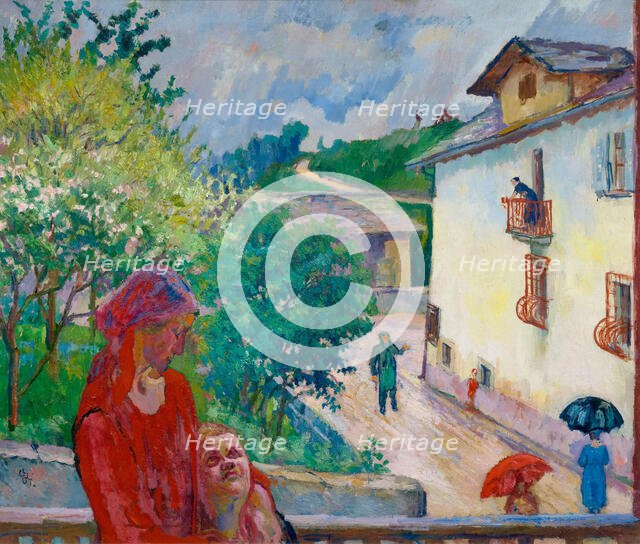 Pioggia primaverile (Spring Rain), 1926. Creator: Giacometti, Giovanni (1868-1933).