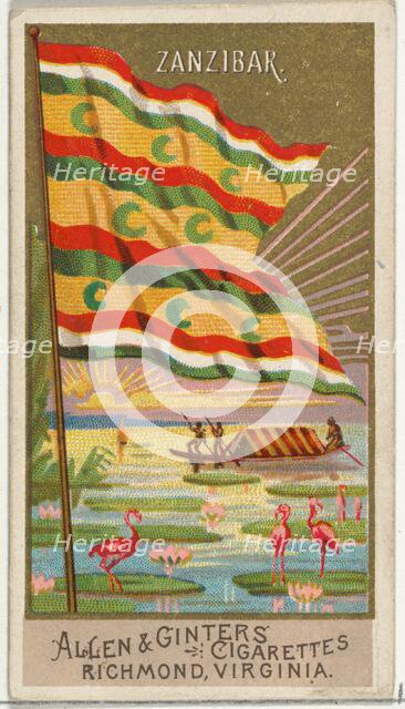 Zanzibar, from Flags of All Nations, Series 2 (N10) for Allen & Ginter Cigarettes Brands, ..., 1890. Creator: Allen & Ginter.