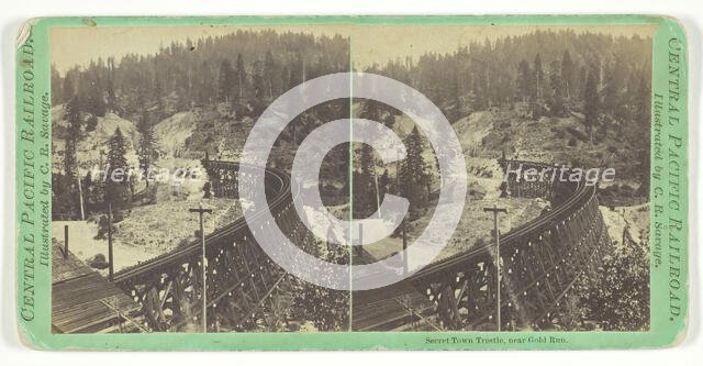 Secret Town Trestle, near Gold Run, 1859/62. Creator: Charles Roscoe Savage.