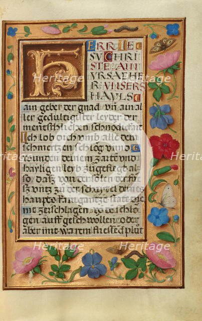 Decorated Text Page; Prayer Book of Cardinal Albrecht of Brandenburg, about 1525-1530. Creator: Unknown.