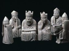 The Lewis Chessmen, (Norwegian?), c1150-c1200. Artist: Unknown