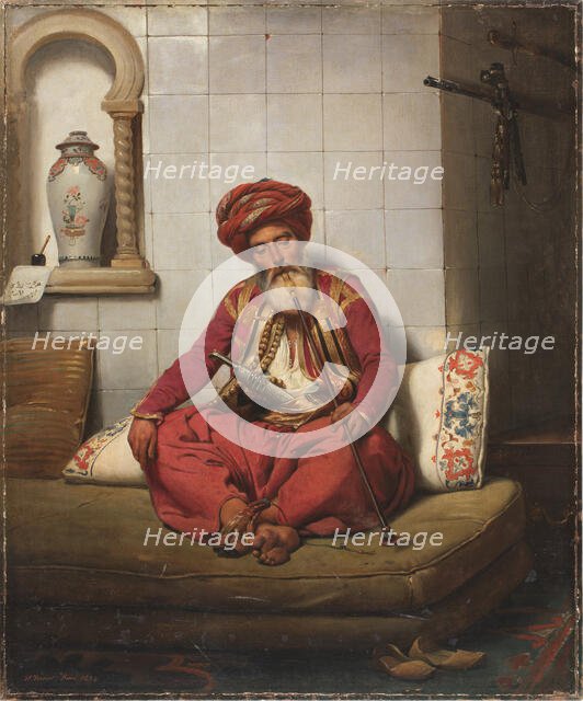 Turk with hookah, 1834. Creator: Vernet, Horace (1789-1863).