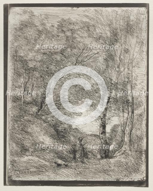 The Gardens of Horace, original impression 1855, printed in 1921. Creator: Jean Baptiste Camille Corot (French, 1796-1875).