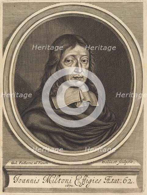John Milton, 1670. Creator: William Faithorne.