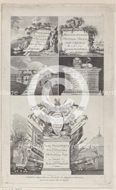 Trade Card for Bisset's Directory, Birmingham, 1800. Creator: Thomas Hancock.