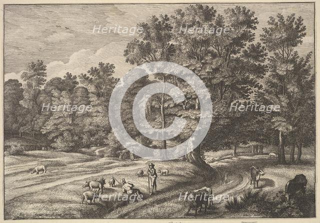 Shepherds in a Forest, 1648-50. Creator: Wenceslaus Hollar.