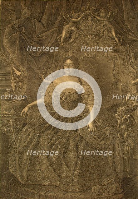 Portrait of Empress Anna Ioannovna (1693-1740), 1740s. Artist: Wortmann, Christian Albrecht (1680-1760)