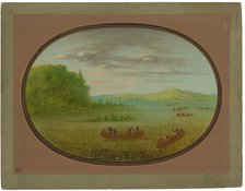 Gathering Wild Rice - Winnebago, 1861/1869. Creator: George Catlin.