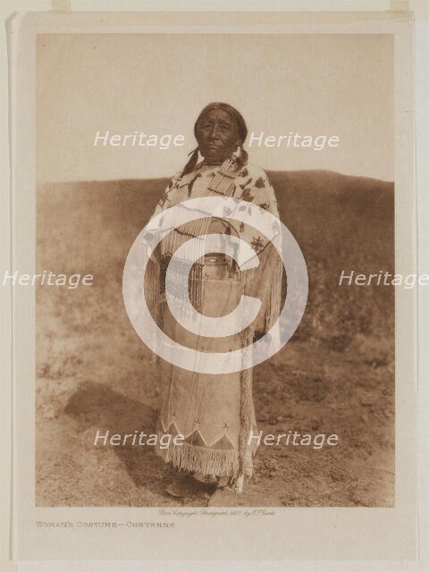 Woman's Costume, Cheyenne, 1927. Creator: Edward Sheriff Curtis.
