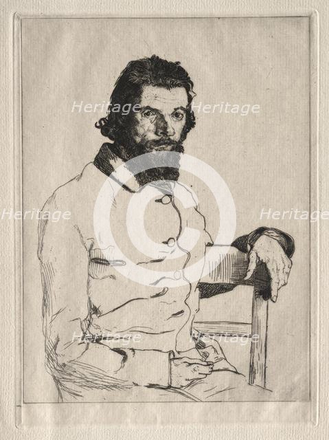 Portrait of Meryon, Seated. Creator: Félix Bracquemond (French, 1833-1914).