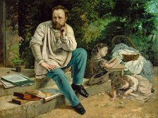 Pierre-Joseph Proudhon and his children, 1865.