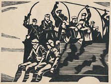 'Lorry-Jumpers', 1919. Artist: CRW Nevinson.
