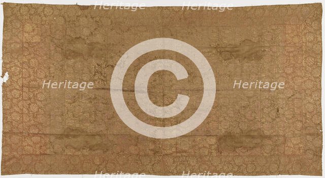 Brocade, silk. A Buddhist monk's robe, patched: Kesa, Edo period, 1615-1868. Creator: Unknown.